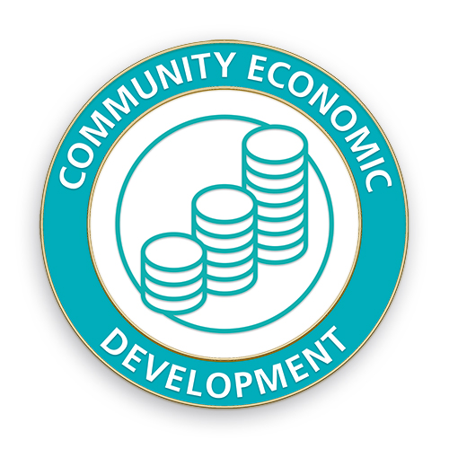 Community Economic Development -  Areas of  Focus Service Lapel Pin