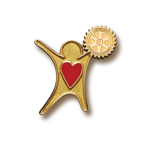 Rotary Gold Finish Sharing The Heart Of Rotary Lapel Pin