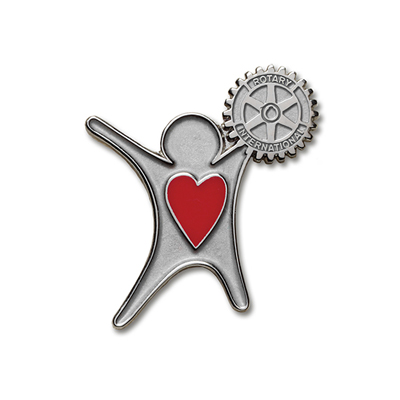 Rotary Silver Finish Sharing The Heart Of Rotary Lapel Pin - Rotary Club Supplies - Russell Hampton Company