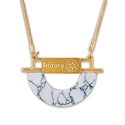 Rotary White & Blue Stone Necklace