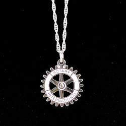 Rotary International Emblem Pendant Necklace (Silver finish)