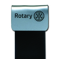 Rotary Foldover Silver Plastic with Black Display Ribbon