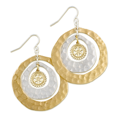 Rotary Pair of Triple Circle Pierced Earrings