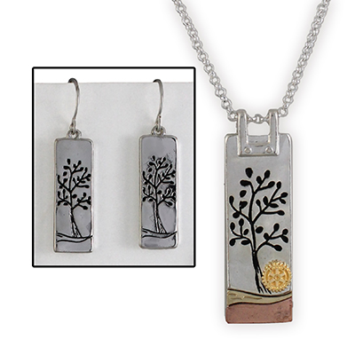 Rotary Trees Necklace & Earrings