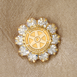 Rotary Sparkling Rhinestone Emblem Pin