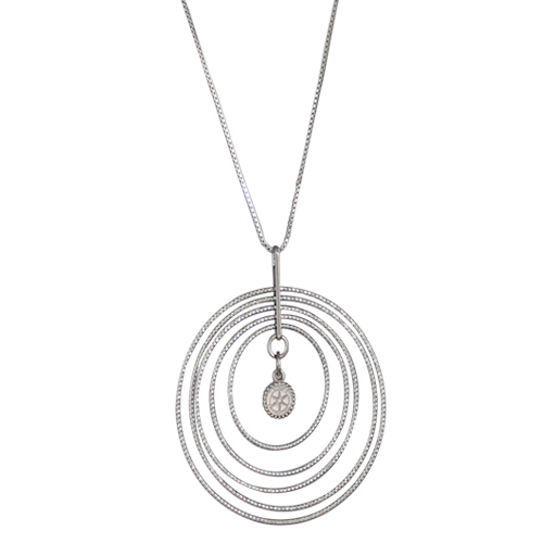 Rotary Sterling Silver Diamond Cut Pendant w/Slver MOE