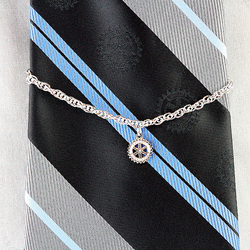 Rotary Necktie Chain & Charm - Silver Finish