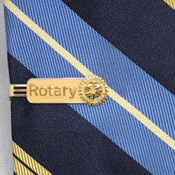 Rotary Triple-Bar Tie Bar with Rotary Masterbrand Signature Logo - Gold Plated