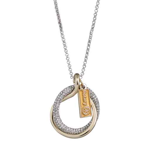 Rotary Gold and Bling Silver Necklace