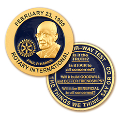 Rotary Paul Harris/Four-Way Test Challenge Coin