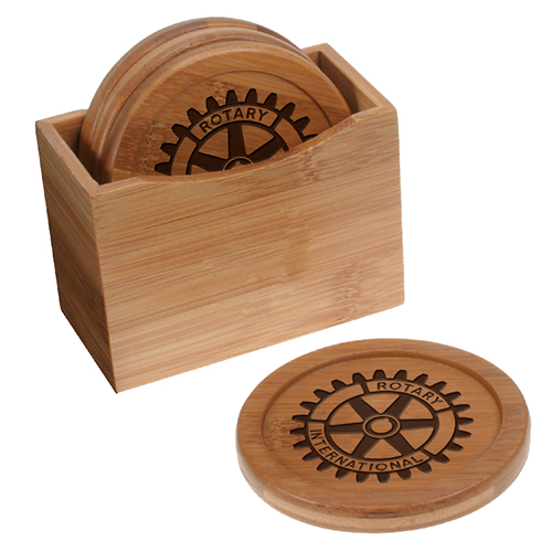 Rotary Bamboo Coasters - Set of 4