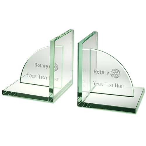 Rotary Customized Unique Jade Glass Bookends