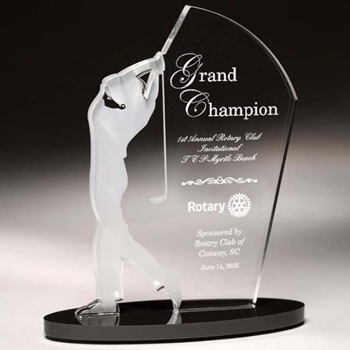 Rotary The Masters Etched Acrylic Golf Award