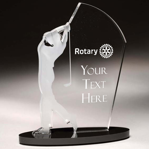 Rotary Custom  Masters Etched Acrylic Golf Award