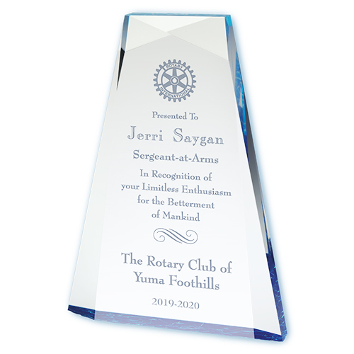 Rotary Blue Lagoon Acrylic Award