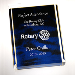 Rotary Blue Marble Acrylic Paperweight Award