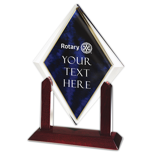Rotary Custom Blue Diamond Acrylic Award