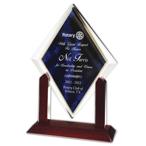 Rotary Blue Diamond Acrylic Award