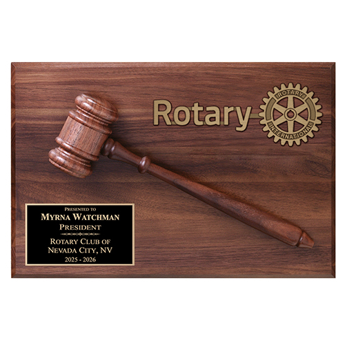 Rotary ROTARY Past President/District Governor Gavel Plaque