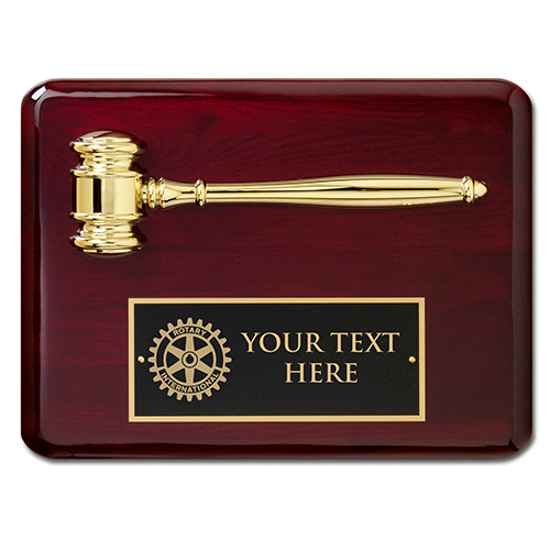 Custom Lustrous Rosewood Gavel Plaque