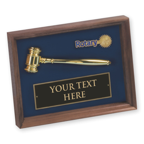 Rotary Custom Golden Gavel Shadowbox Award