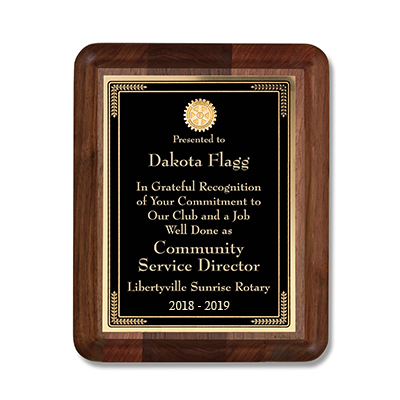Rotary Medium Executive Walnut Plaque