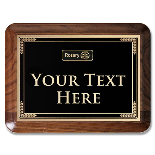 Rotary Custom Large Executive Walnut Plaque