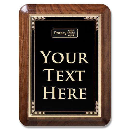 Rotary Custom Large Executive Walnut Plaque