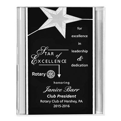 Rotary Silver Star Acrylic Award