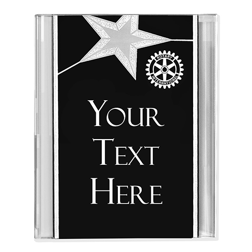 Rotary Custom Silver Star Acrylic Award
