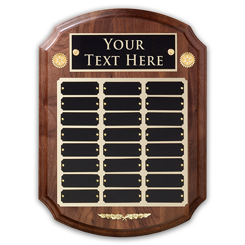 Rotary Custom 24-Plate Walnut Recognition Plaque