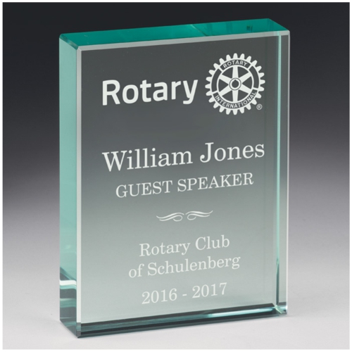 Rotary Personalized Jade Glass Paperweight