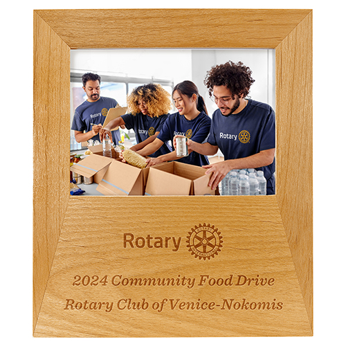 Rotary Red Alder Photo Frame Plaque