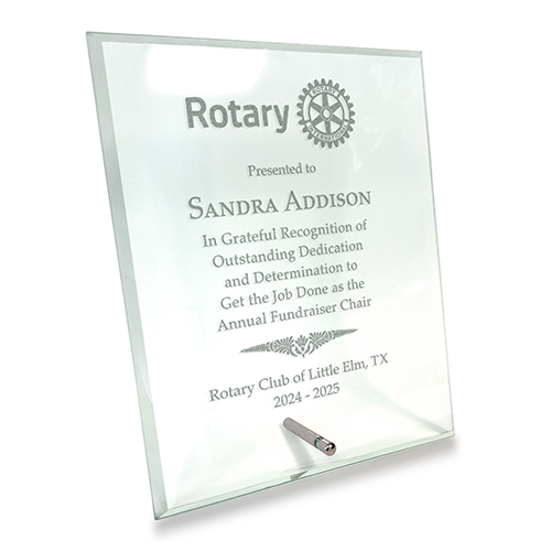 Rotary 8 x 10 Beveled Glass Award