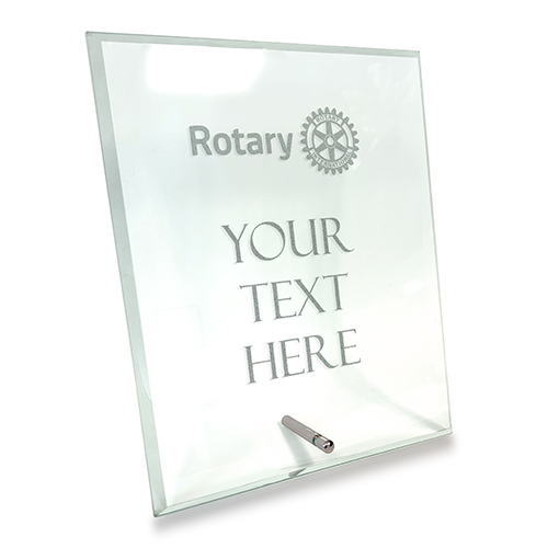 Rotary Custom 8 x 10 Beveled Glass Award