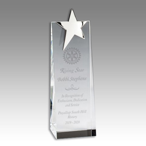 Rotary Optical Crystal Silver Star Award