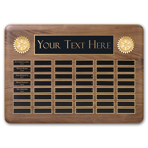 Rotary Custom 48-Plate Walnut Recognition Plaque