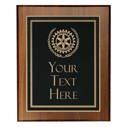 Rotary Custom Walnut Rotary Meets Here Plaque