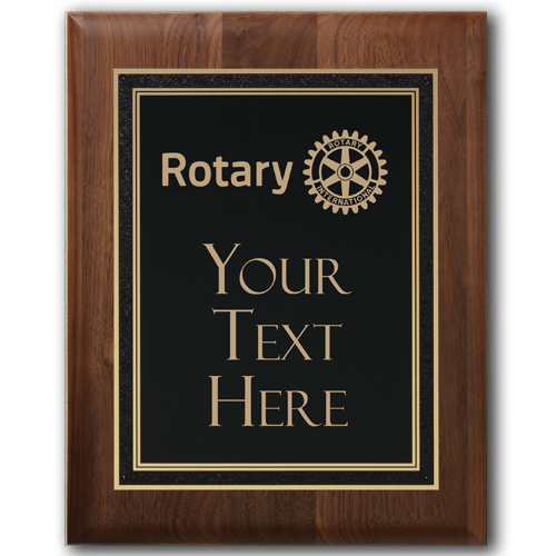 Rotary Custom Walnut Rotary Meets Here Plaque