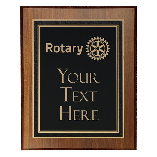 Rotary Custom Walnut Rotary Meets Here Plaque