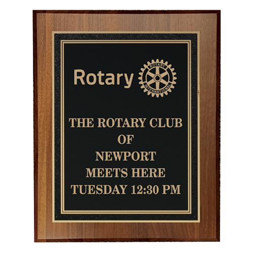 Rotary Walnut Rotary Meets Here Plaque