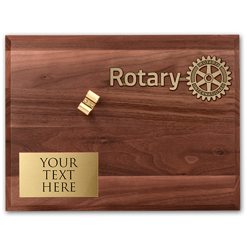 Rotary Custom Walnut Presentation Board For Gavel