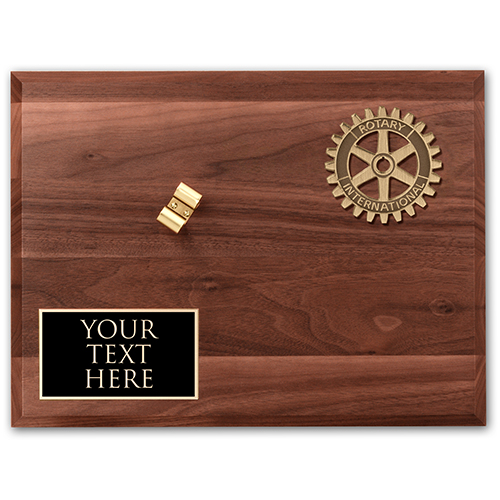 Rotary Custom Walnut Presentation Board For Gavel