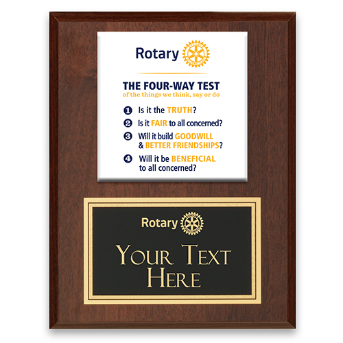 Rotary Custom The Four-Way Test Ceramic Tile Plaque