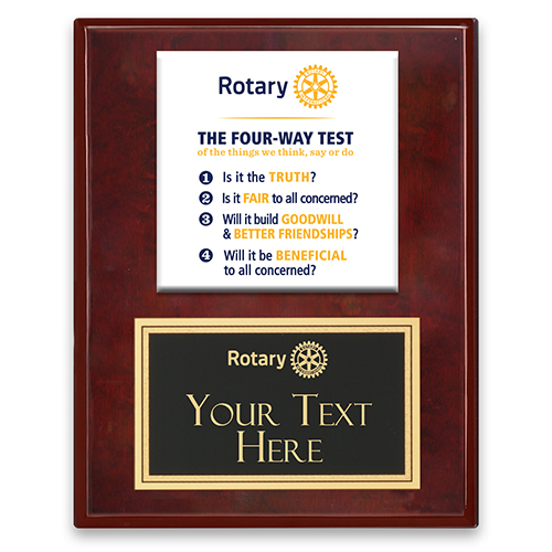 Custom The Four-Way Test Ceramic Tile Plaque