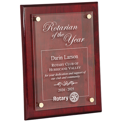 Rotary Rosewood Piano Finish Floating Acrylic Award