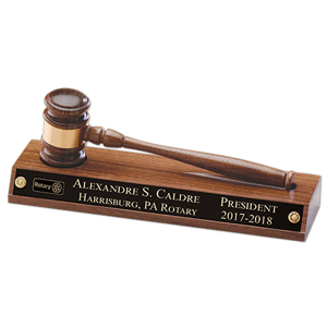 ROTARY Solid American Walnut Gavel & Stand