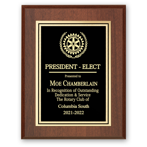Rotary President-Elect Plaque - Club Executive Series