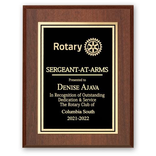 Rotary Sergeant At Arms Plaque - Club Executive Series
