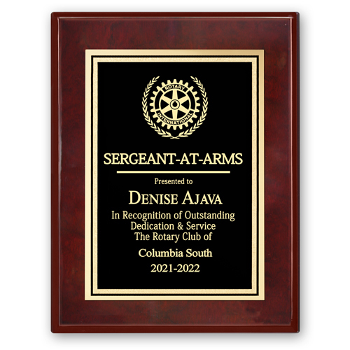 Rotary Sergeant At Arms Plaque - Club Executive Series